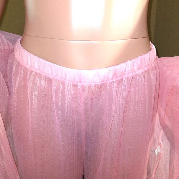 3 Piece Sheer Pink Sexy Swimsuit Pants Set - Picture 11 of 12